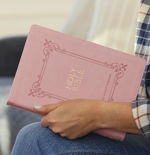 KJV Holy Bible: Large Print with 53,000 Center-Column Cross References, Pink Leathersoft, Red Letter, Comfort Print: King James Version