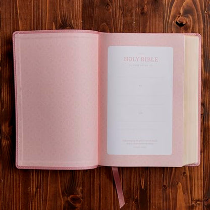 KJV Holy Bible: Large Print with 53,000 Center-Column Cross References, Pink Leathersoft, Red Letter, Comfort Print: King James Version
