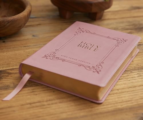 KJV Holy Bible: Large Print with 53,000 Center-Column Cross References, Pink Leathersoft, Red Letter, Comfort Print: King James Version
