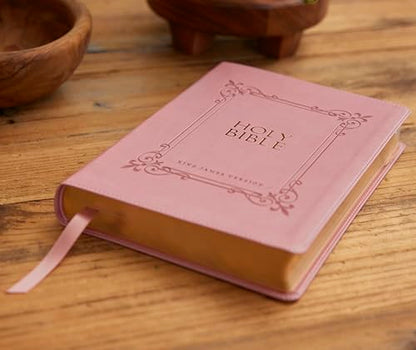 KJV Holy Bible: Large Print with 53,000 Center-Column Cross References, Pink Leathersoft, Red Letter, Comfort Print: King James Version