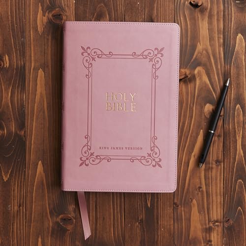 KJV Holy Bible: Large Print with 53,000 Center-Column Cross References, Pink Leathersoft, Red Letter, Comfort Print: King James Version