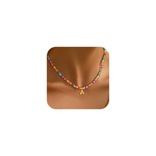 Beaded Initial Necklaces