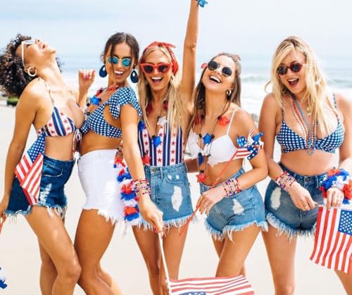 Red White and Blue Bracelet Stack