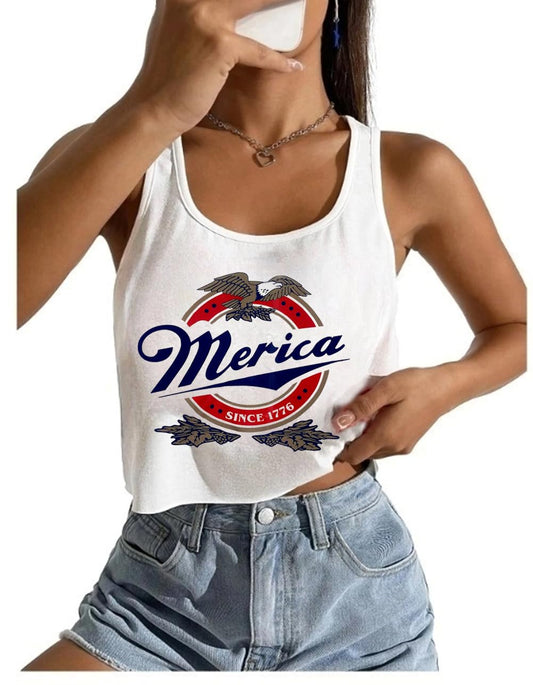 Sexy American Flag Crop Tank