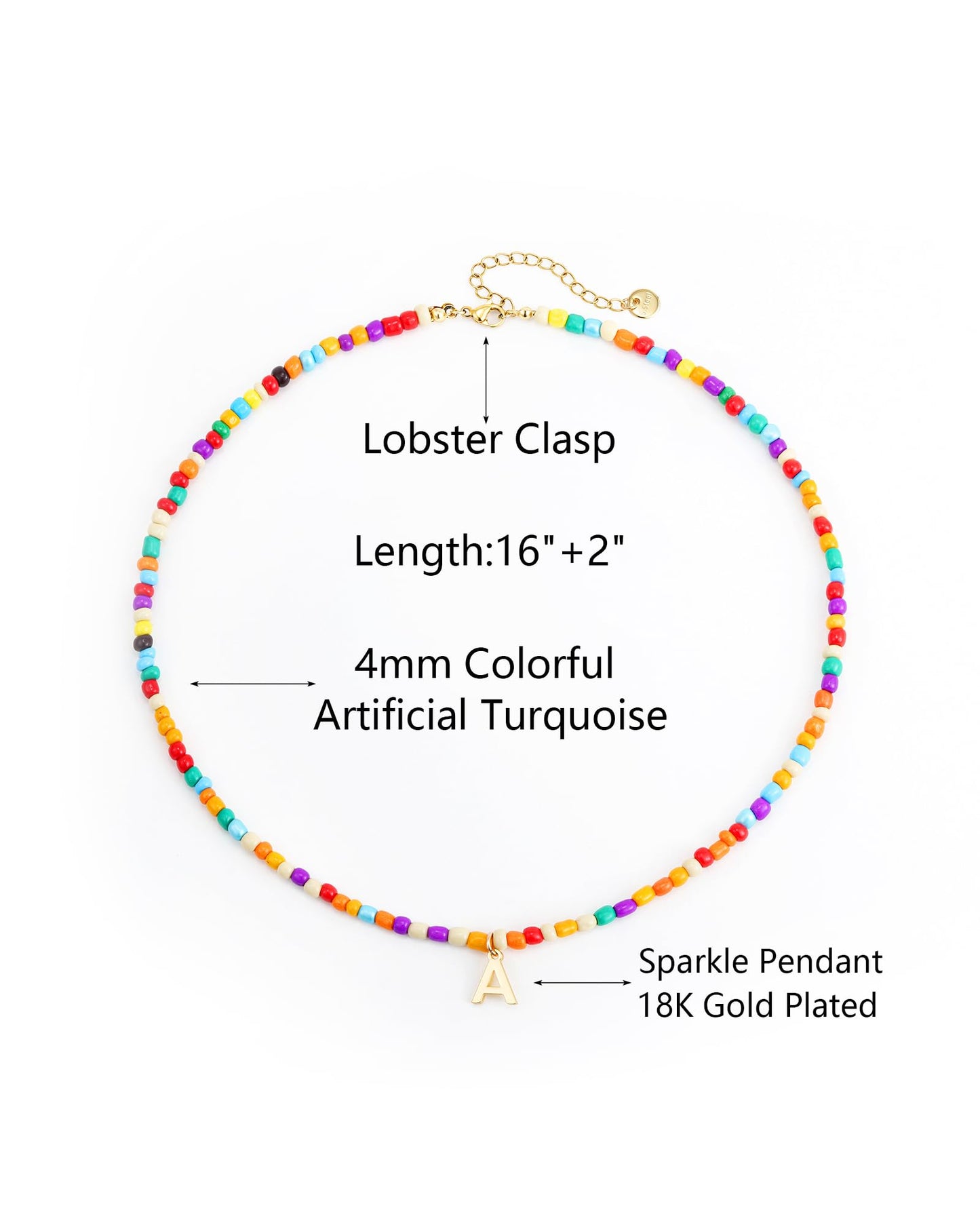 Beaded Initial Necklaces