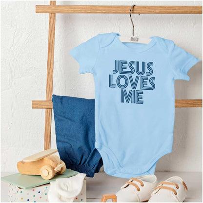 Jesus Loves Me Retro Baby Romper
