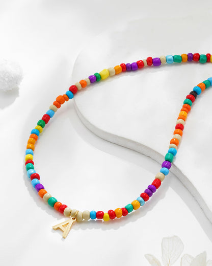 Beaded Initial Necklaces