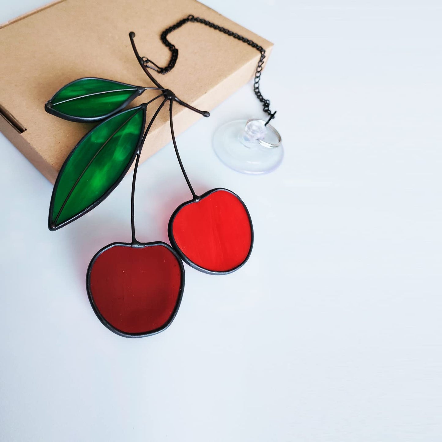 Cherry Stained Glass Hanging