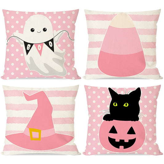 Pink Halloween Pillow Covers