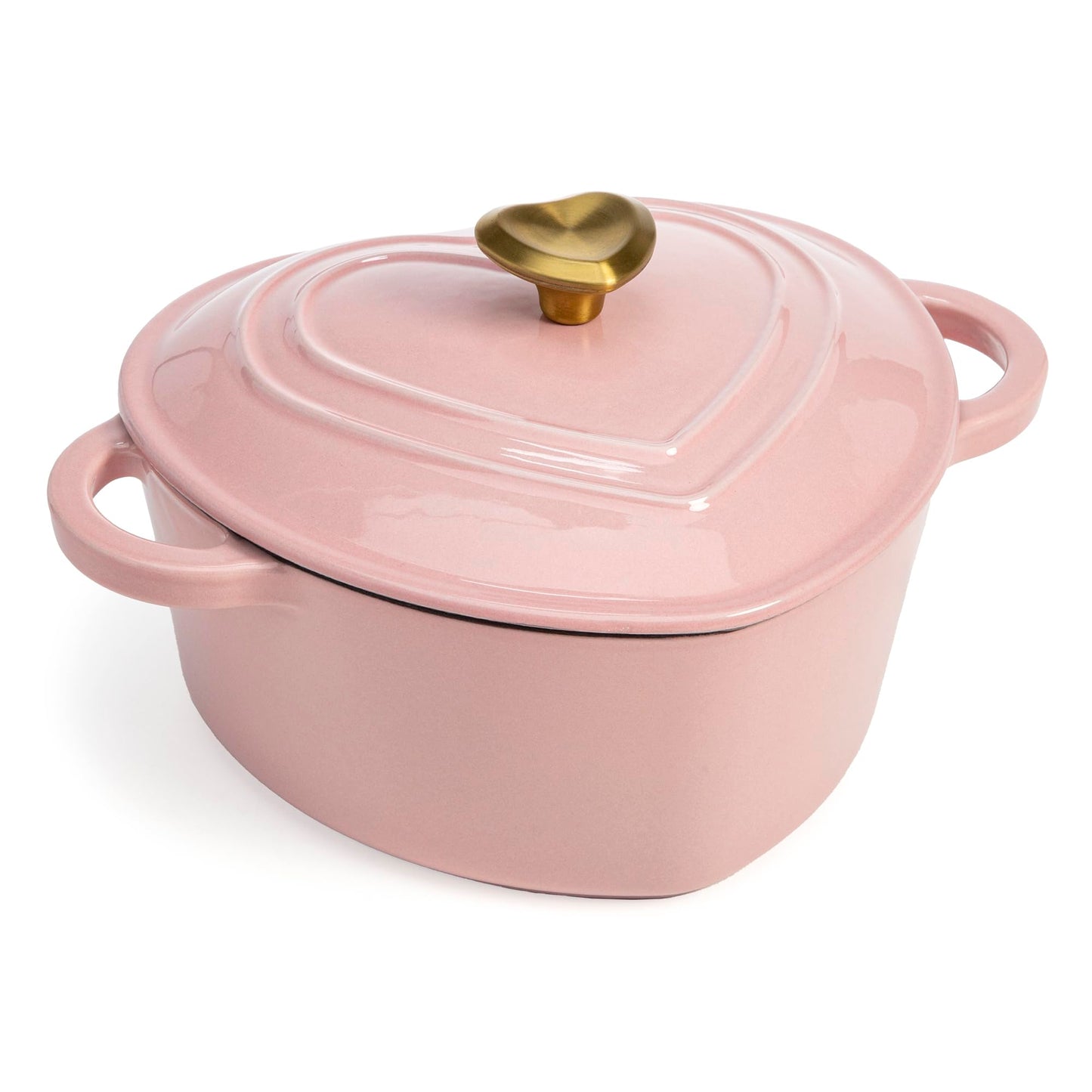 Enameled Cast Iron Dutch Oven Heart-Shaped Pot with Lid