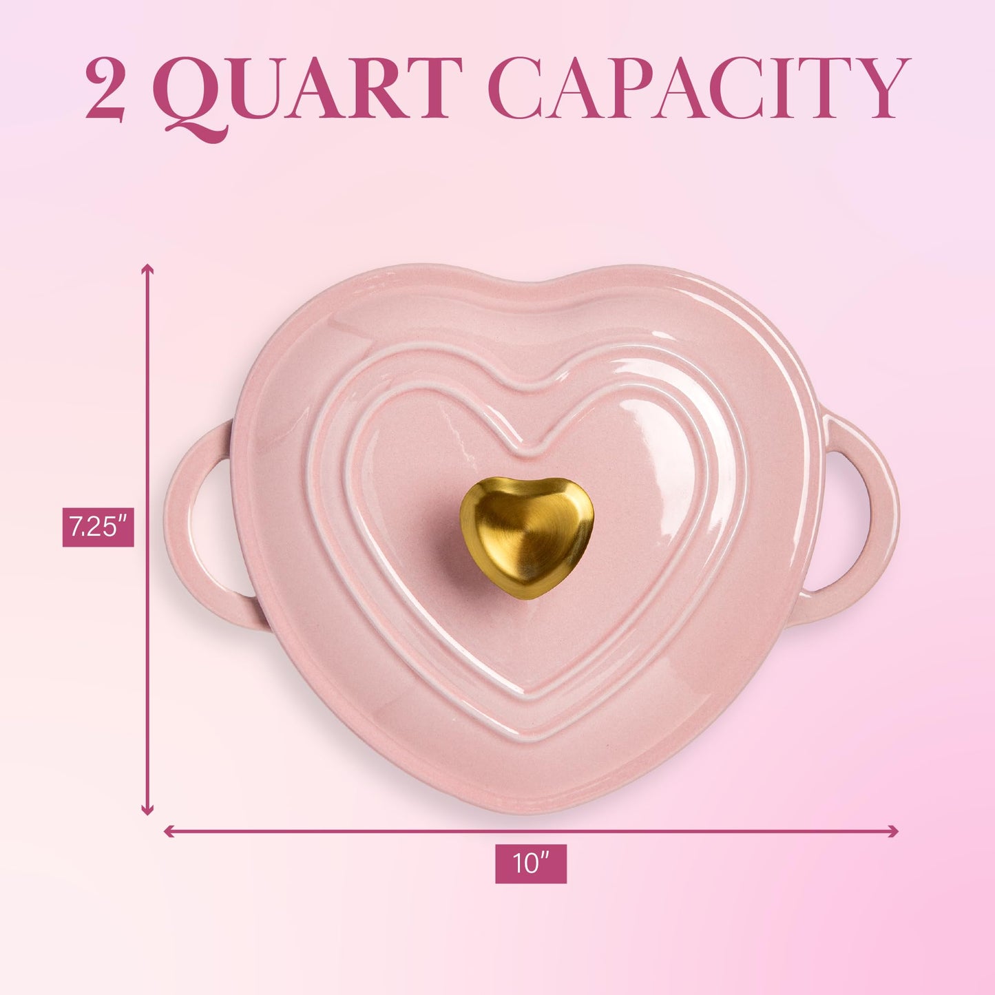 Enameled Cast Iron Dutch Oven Heart-Shaped Pot with Lid