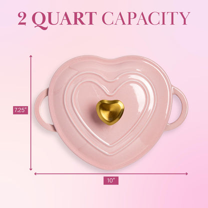 Enameled Cast Iron Dutch Oven Heart-Shaped Pot with Lid