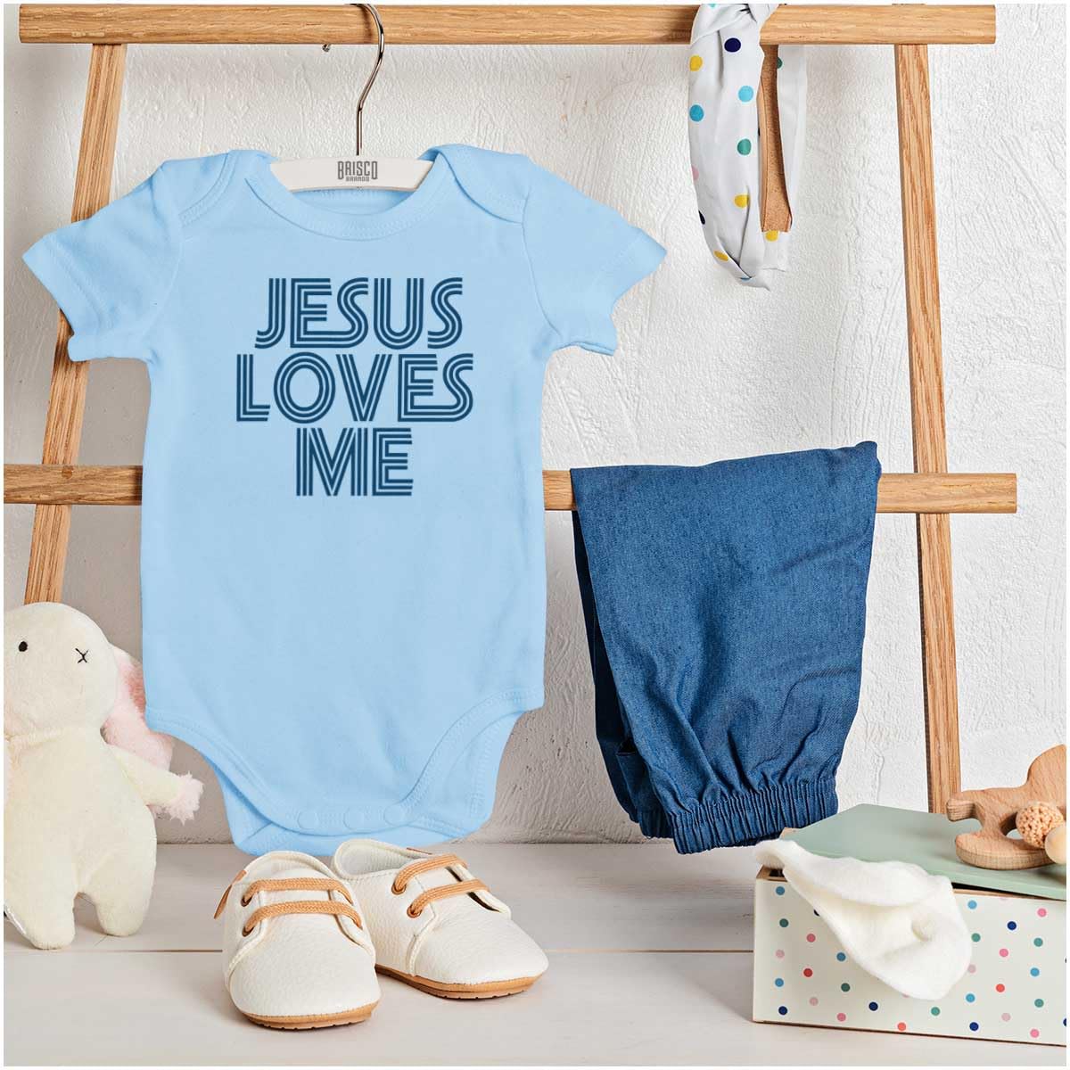 Jesus Loves Me Retro Baby Romper