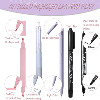 XKDOUS 56 Pcs Bible Study Supplies Journaling Kit for Women, Bible Study Kit Includes Highlighters, Pens, Tabs, Stickers & More for Journaling. Great for Note-Taking, Enhancing Scripture Study