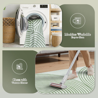 Green Rainbow Area Rugs for Living Room 5x7