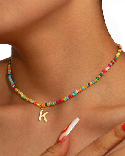 Beaded Initial Necklaces