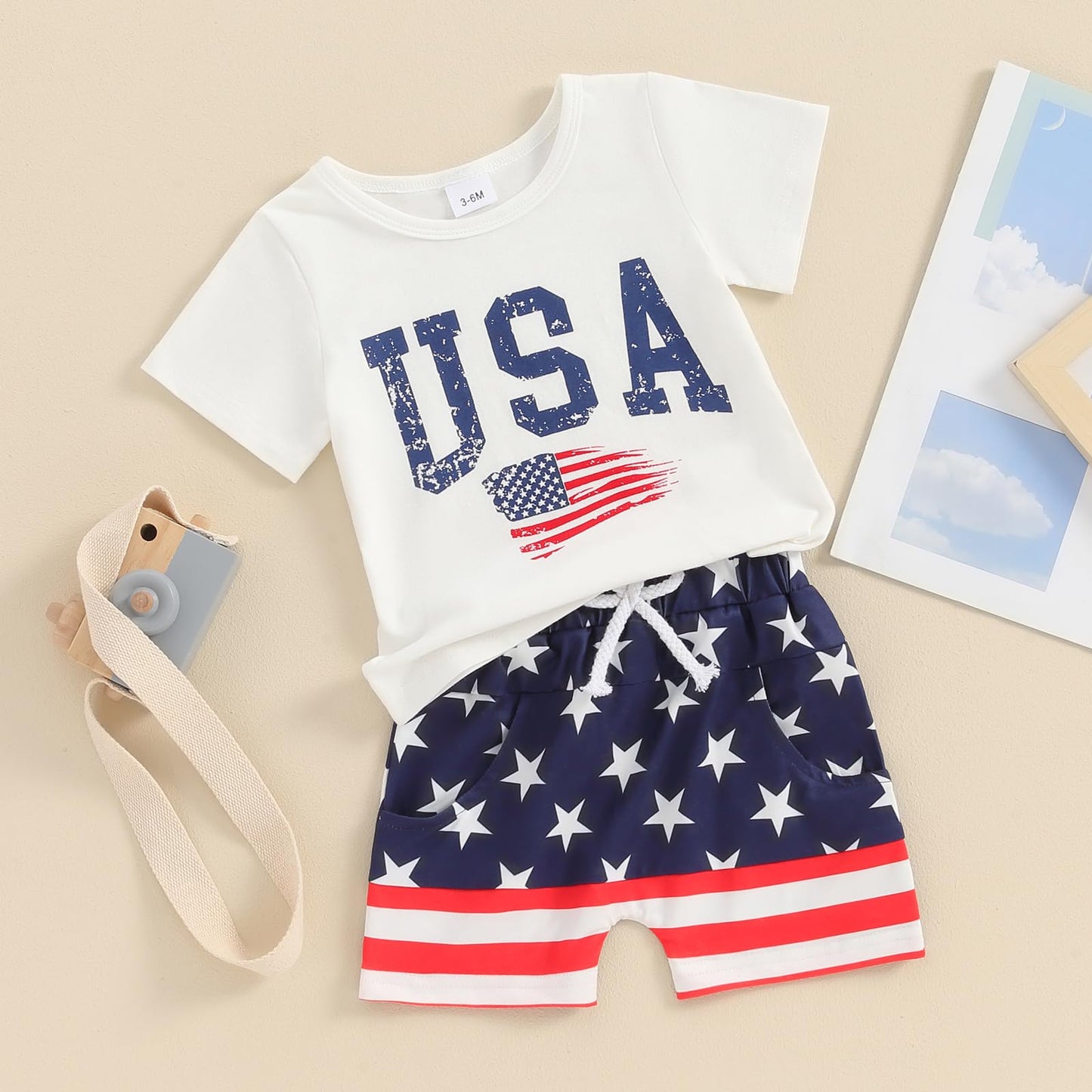 Bright Red White and Blue Set for Boy