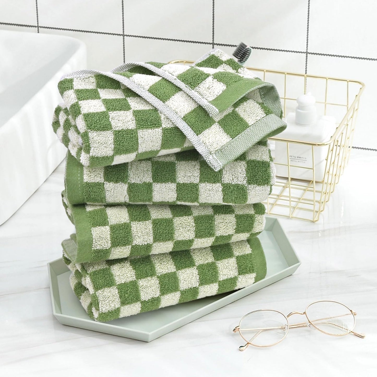 Cute Checkered Bathroom Towels