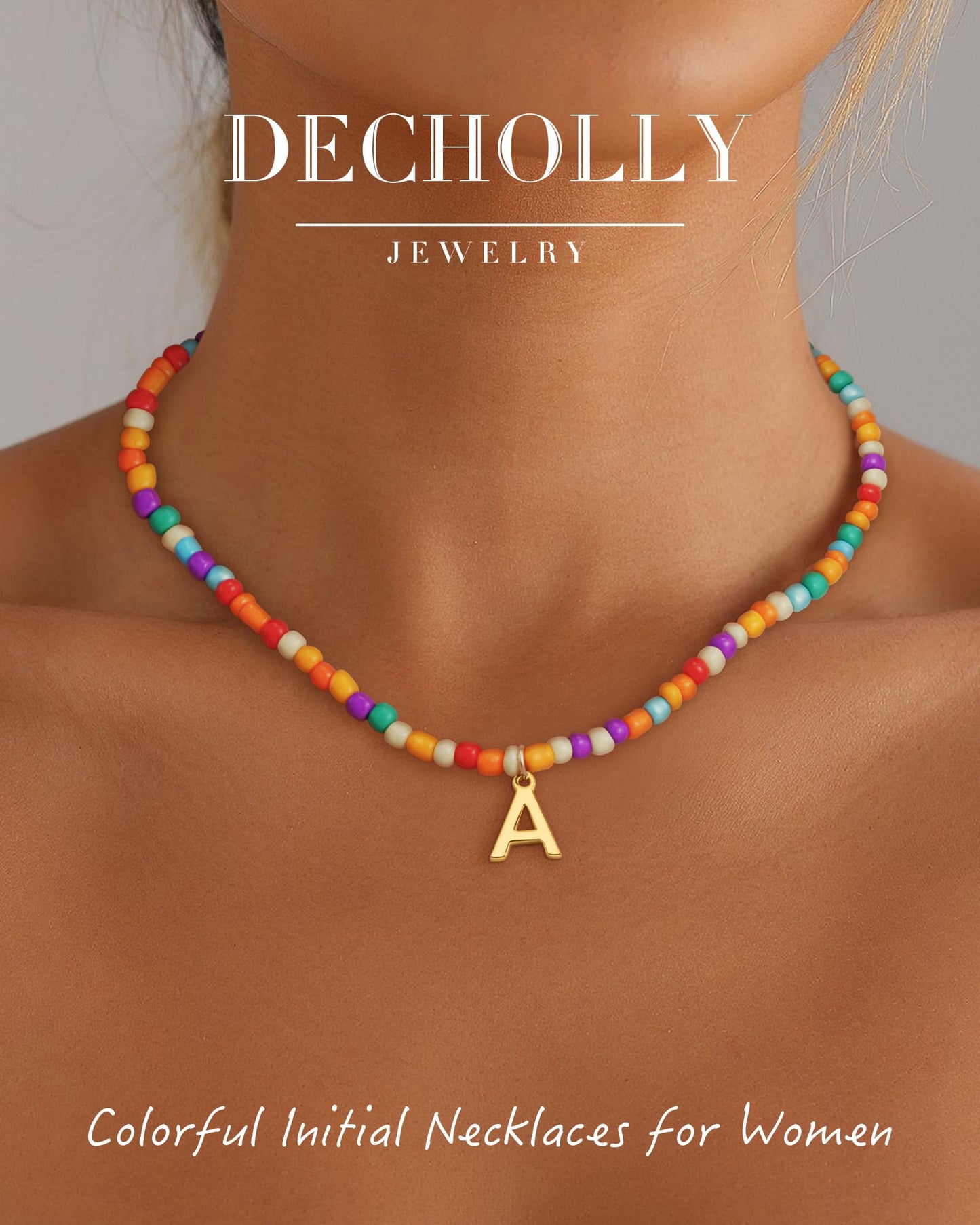Beaded Initial Necklaces