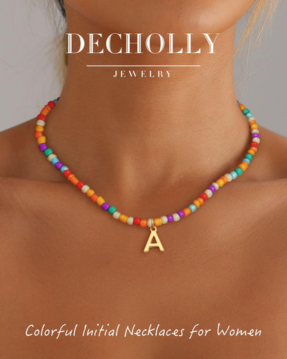 Beaded Initial Necklaces