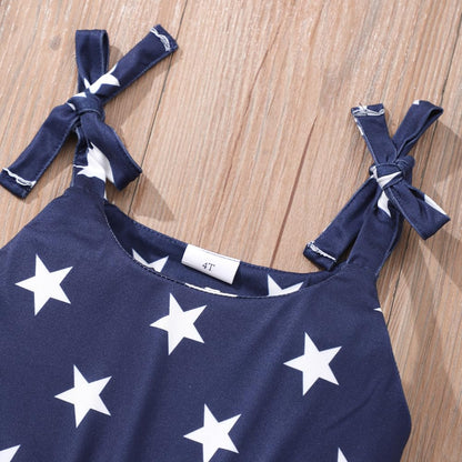 Red White and Blue Tank and Short Set for Girl