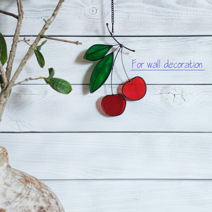 Cherry Stained Glass Hanging