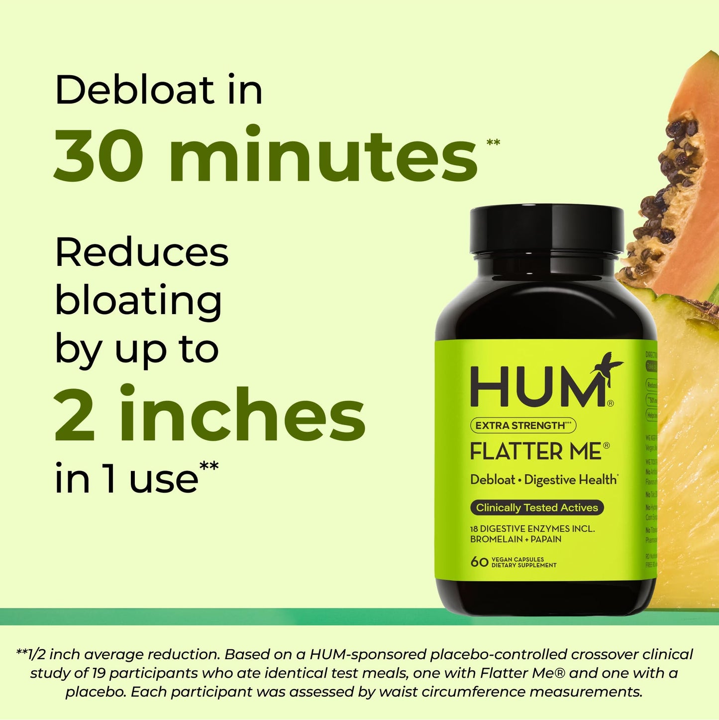 HUM Flatter Me Extra Strength Digestive Enzymes
