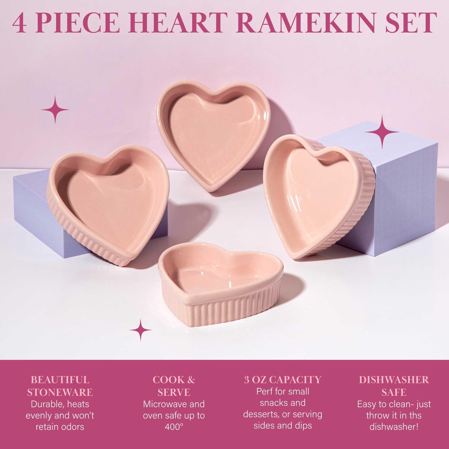 Heart Shaped Ramekin Set