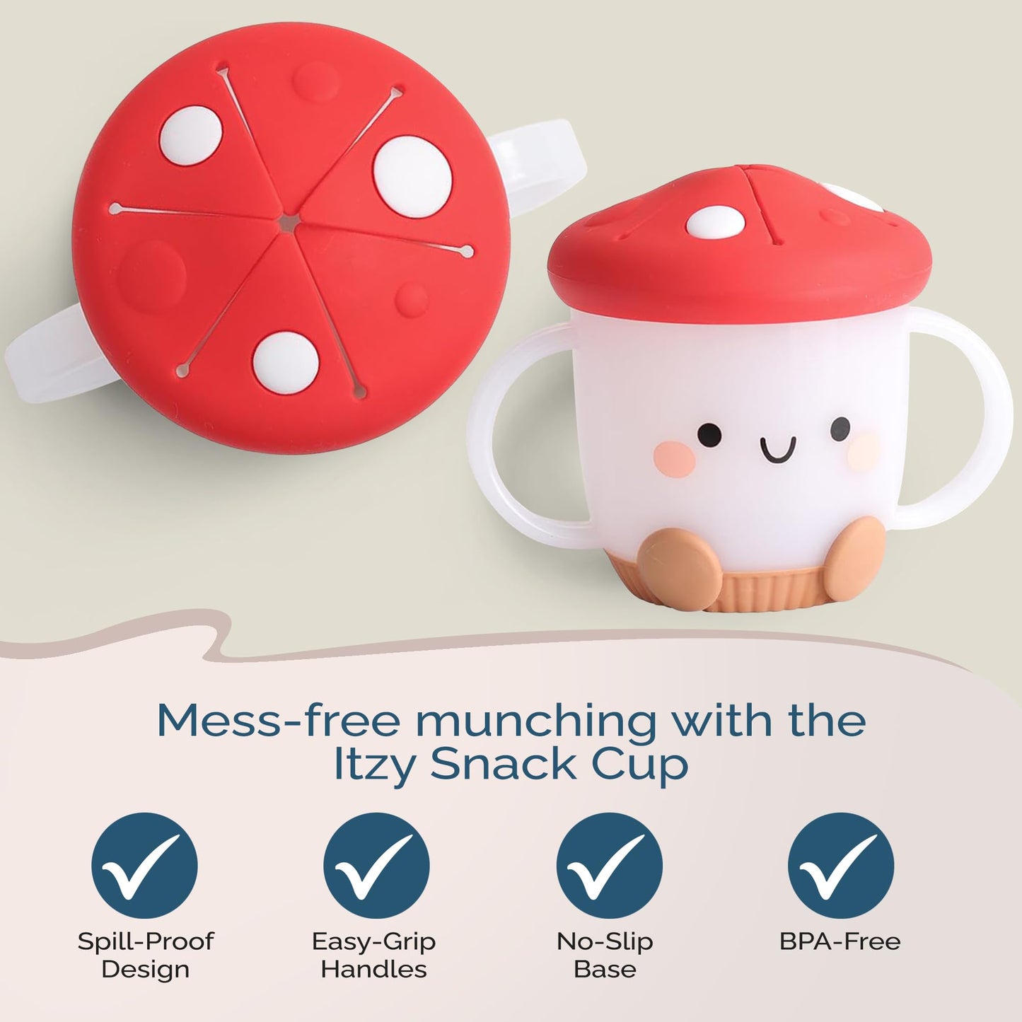 Mushroom Toddler Snack Cup
