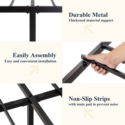 Metal Platform Bed Frame with Victorian Style Wrought Iron