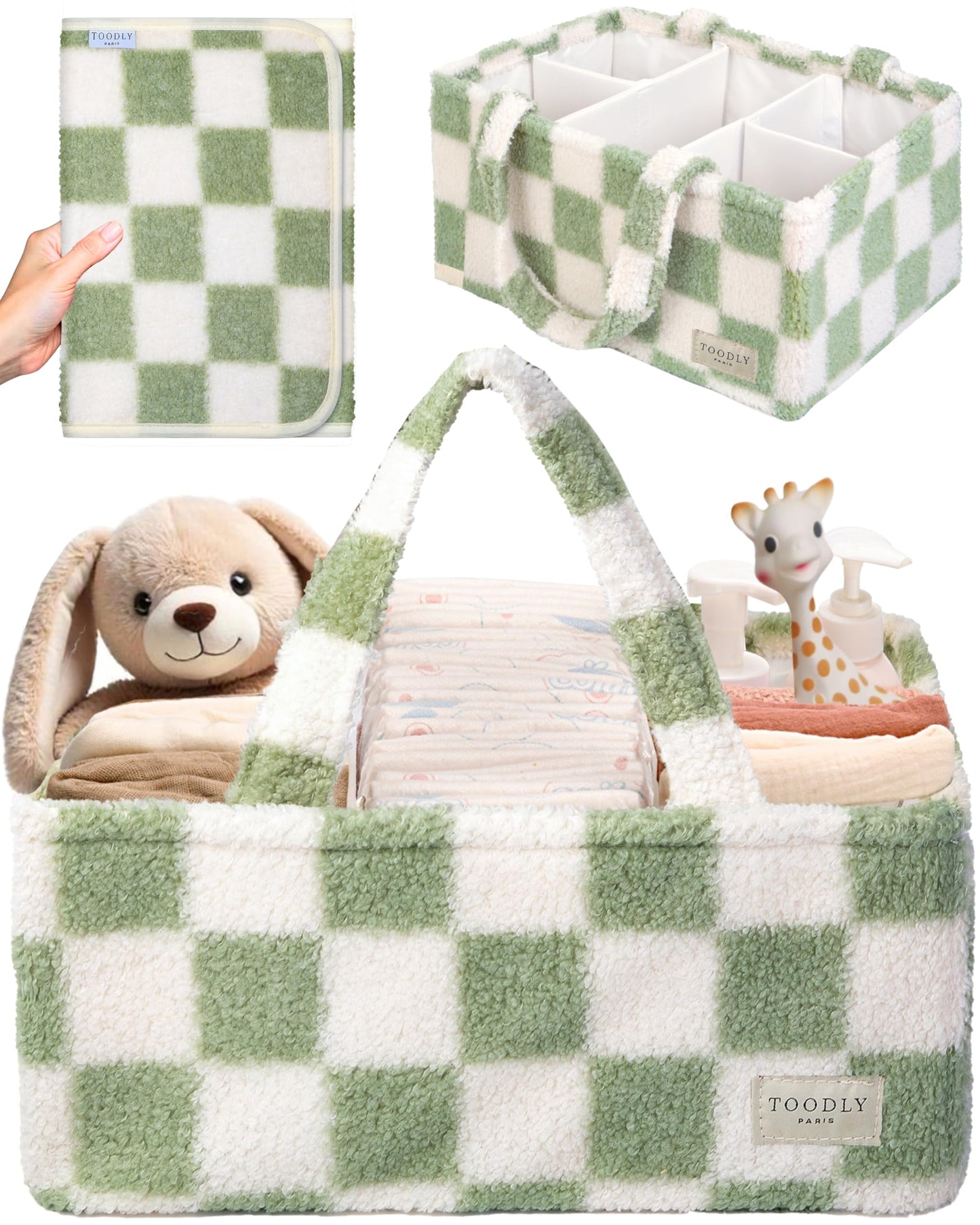 Checkered Diaper Caddy Organizer