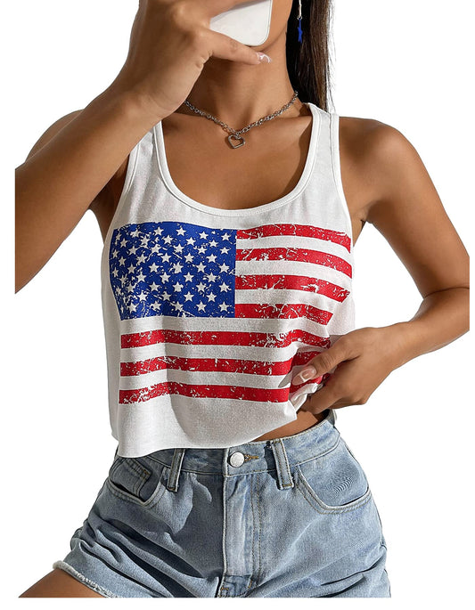 American Flag Crop Top