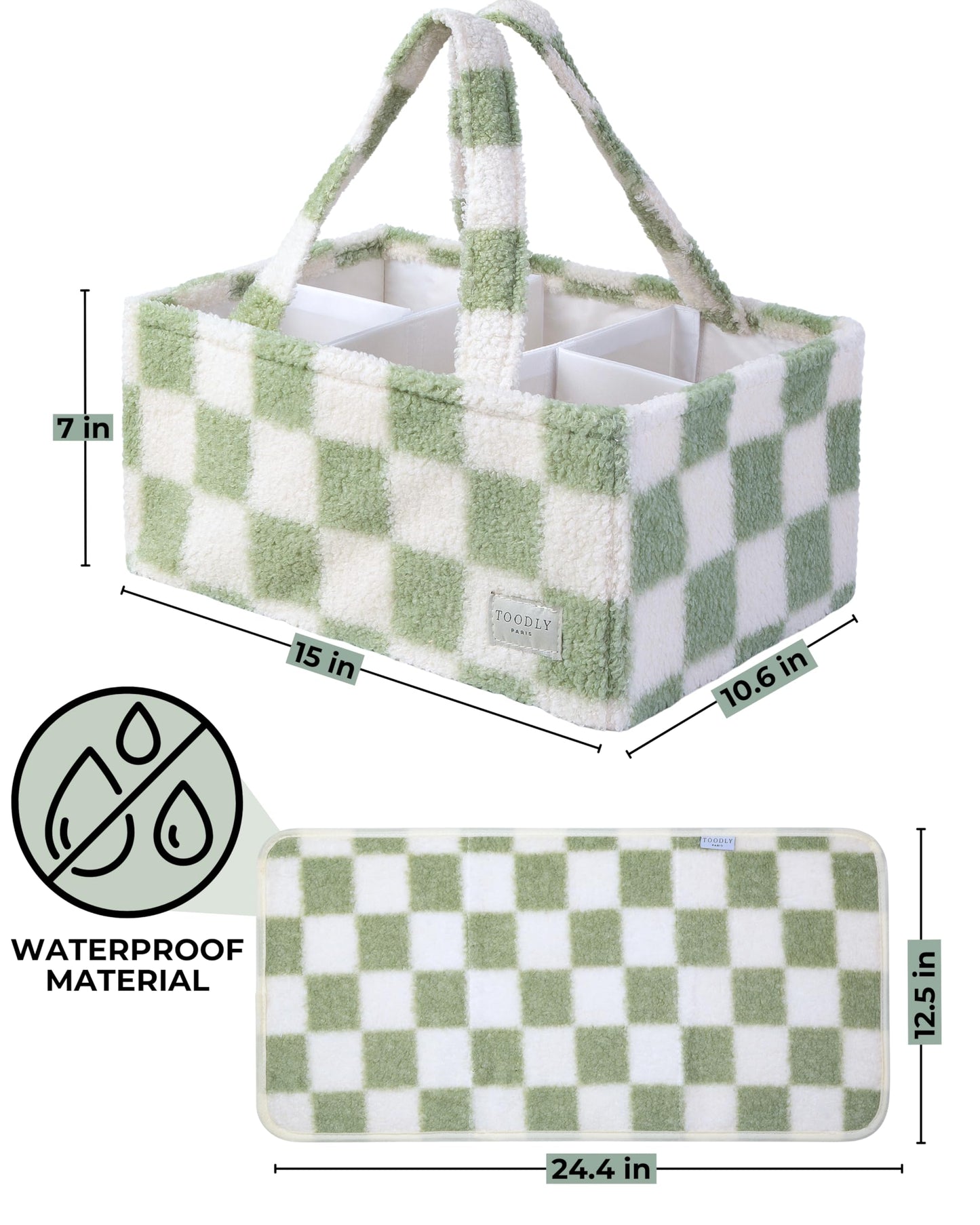 Checkered Diaper Caddy Organizer