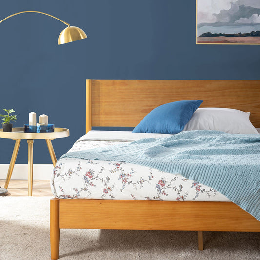 Mid Century Wood Platform Bed Frame