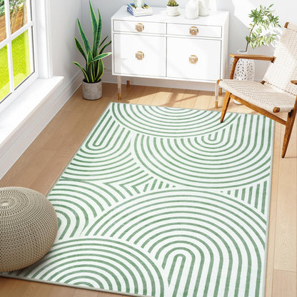 Green Rainbow Area Rugs for Living Room 5x7