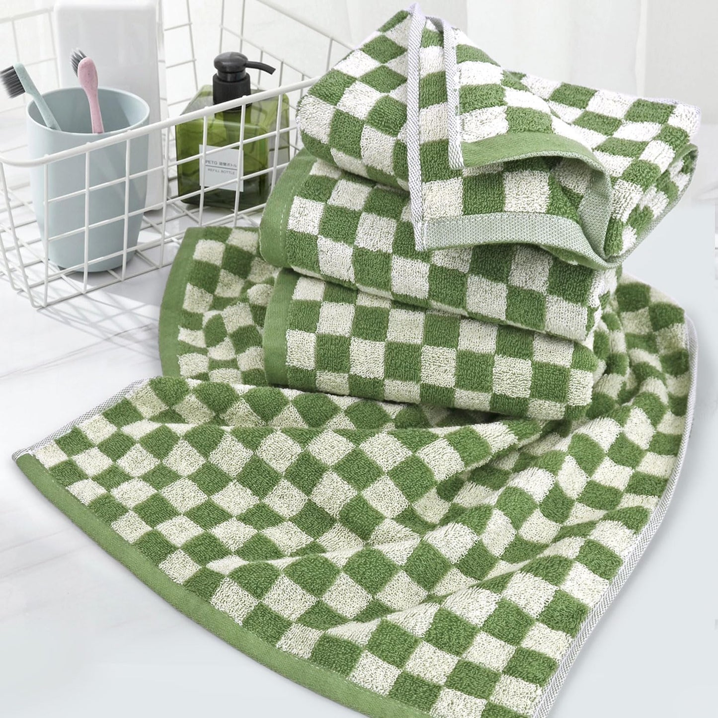 Cute Checkered Bathroom Towels