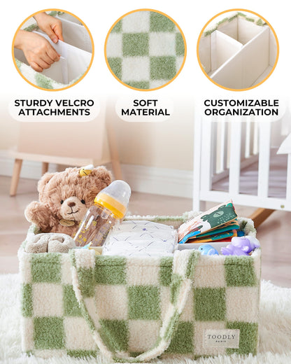 Checkered Diaper Caddy Organizer