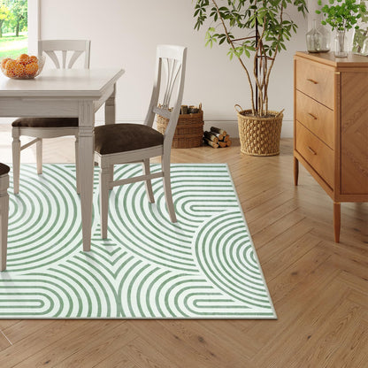 Green Rainbow Area Rugs for Living Room 5x7