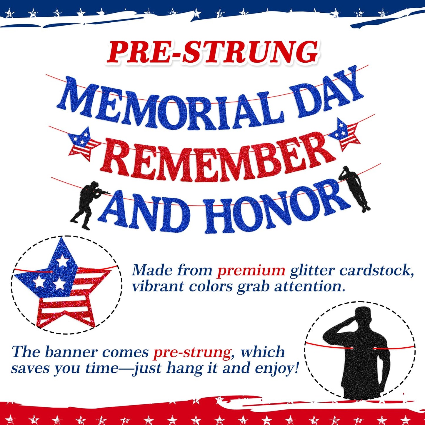 Memorial Day Remember and Honor Banner