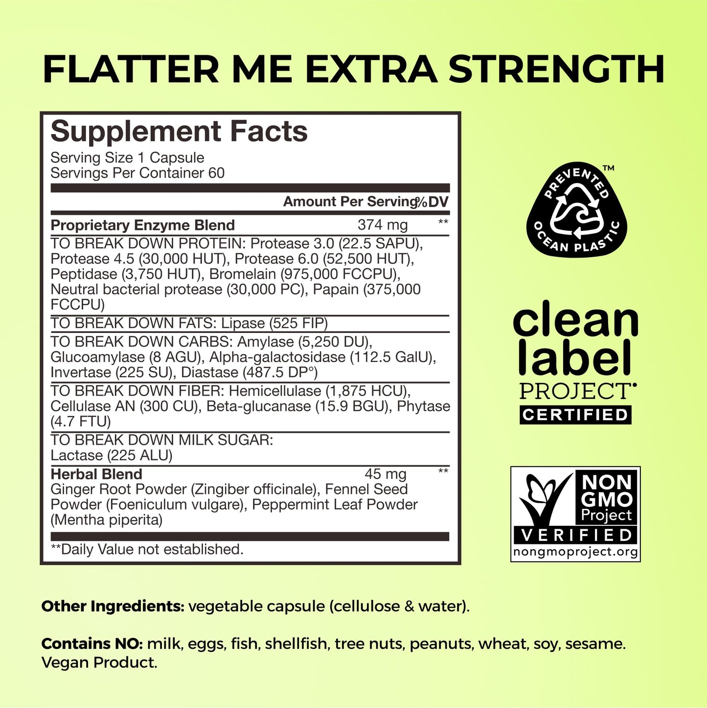 HUM Flatter Me Extra Strength Digestive Enzymes