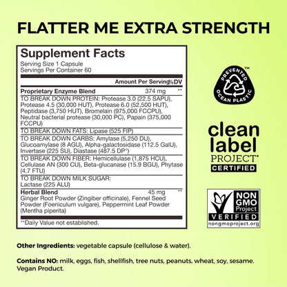 HUM Flatter Me Extra Strength Digestive Enzymes