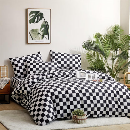 Black + White Checkerboard Comforter