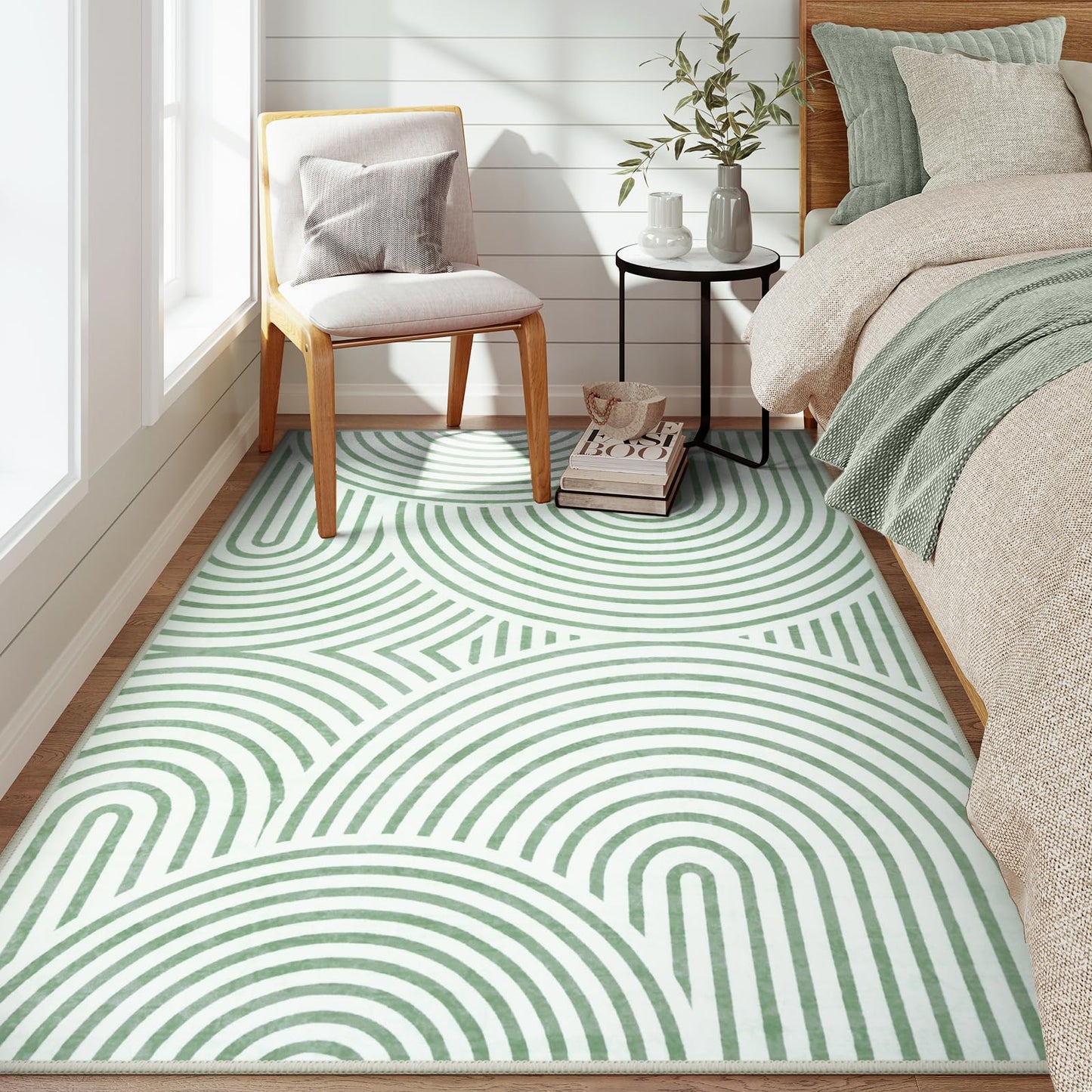 Green Rainbow Area Rugs for Living Room 5x7