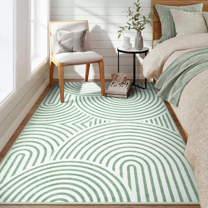 Green Rainbow Area Rugs for Living Room 5x7