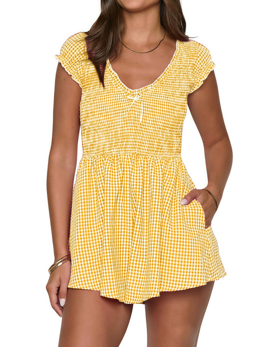 Gingham Smocked Romper