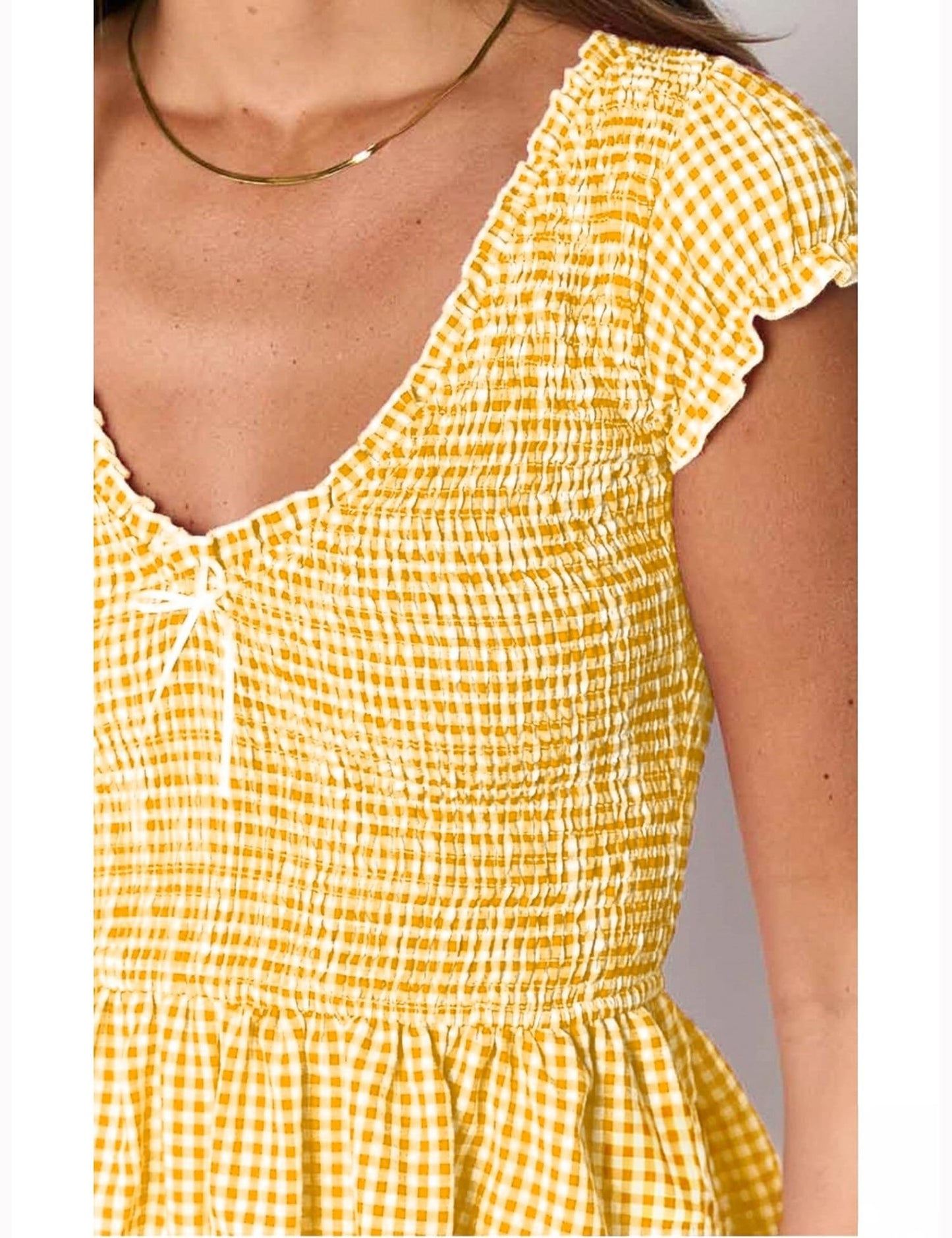 Gingham Smocked Romper