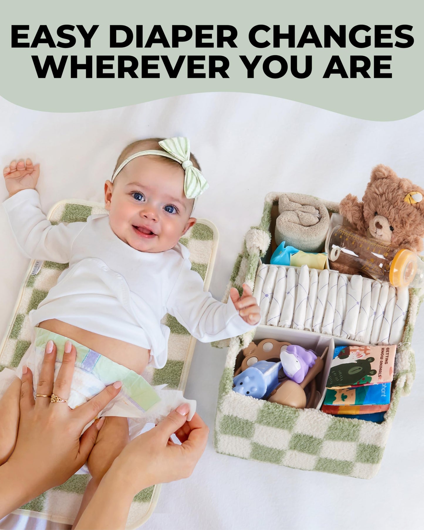Checkered Diaper Caddy Organizer
