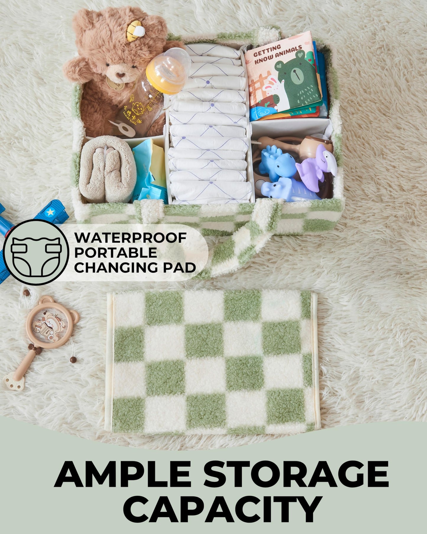 Checkered Diaper Caddy Organizer