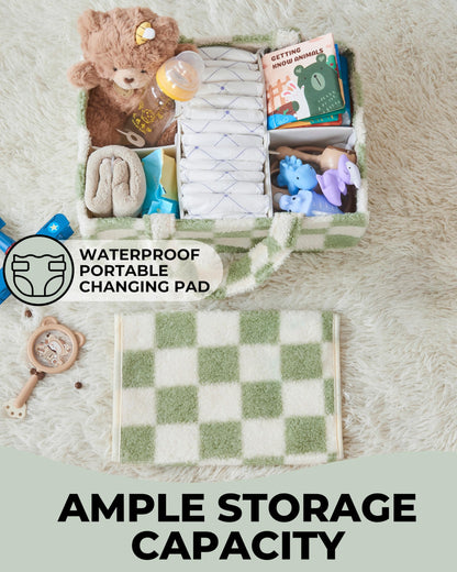Checkered Diaper Caddy Organizer