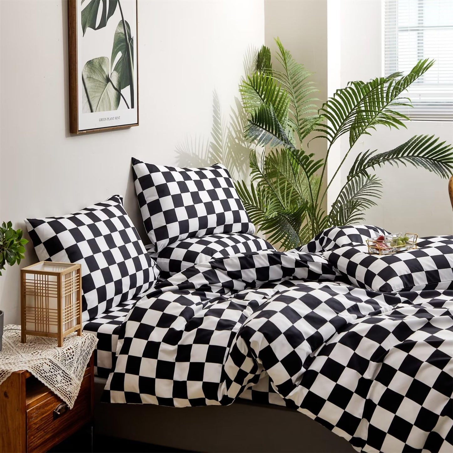 Black + White Checkerboard Comforter